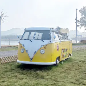 Üretim dondurma Vintage Van aperatif ikram servisi treyleri satılık mobil Retro gıda kamyon
