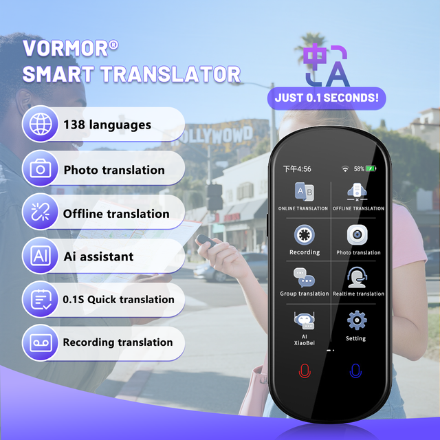 Upgrade Portable Smart Touch Screen IPS Color Display Translator Pen ChatGpt AI 138 Languages Two-Way Real-Time Translation
