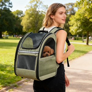 एयरलाइन ने फोल्डेबल क्लासिक जाल लुभावनीय जिपर यात्रा रोल व्हील स्टलर ट्रॉली कुत्ते बिल्ली बैकपैक पालतू कैरियर - Product Image 1