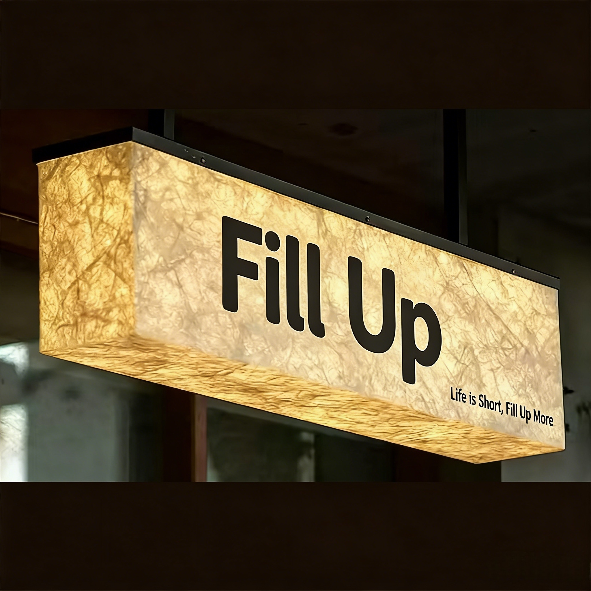 Custom Indoor and Outdoor Full Lighting Light Box Acrylic and Stainless Steel for Coffee Shop Advertising Hanging Installation