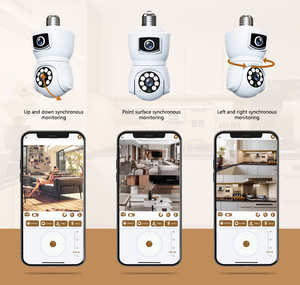 E9 Caméra de surveillance à double objectif de type ampoule Caméra de sécurité à ampoule extérieure WIFI sans fil à 360 degrés - Product Image 3