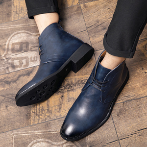 <span class=keywords><strong>Botas</strong></span> Chelsea de <span class=keywords><strong>Hombre</strong></span> con Cuello Alto, de Cuero y Goma, Impermeables, Ligeras, para Invierno y Primavera, Zapatos de Negocios - Product Image 6
