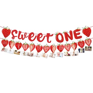 Decorazioni moderne per feste di <span class=keywords><strong>compleanno</strong></span> a tema fragola di <span class=keywords><strong>un</strong></span> <span class=keywords><strong>anno</strong></span> tovaglie di carta da tavola Set di frutta per il bambino - Product Image 3