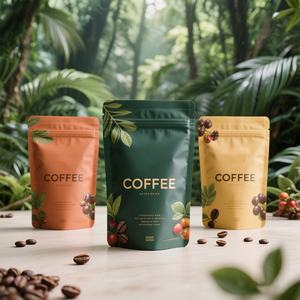 Bolsas de Café Negras con Fondo Plano, Válvula y Cierre, Personalizadas con Logotipo, 250g, 500g, 12oz, 16oz, 1lb, 2lb, Venta al Por Mayor - Product Image 1