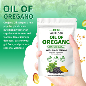 Disponibili in Stock Capsule di Olio di Origano Biologico GMP all'Ingrosso OEM da 1500mg per Supporto Immunitario e Integratori a Base di Erbe con Estratto di Olio di Cumino Nero - Product Image 5