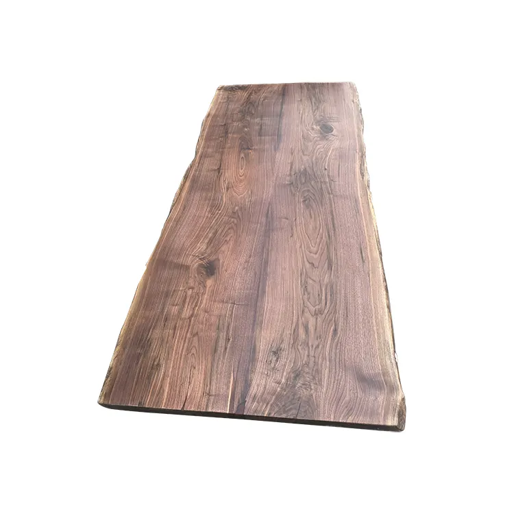 Mesa de centro con borde vivo, de madera sólida, de nogal negro, tamaño grande