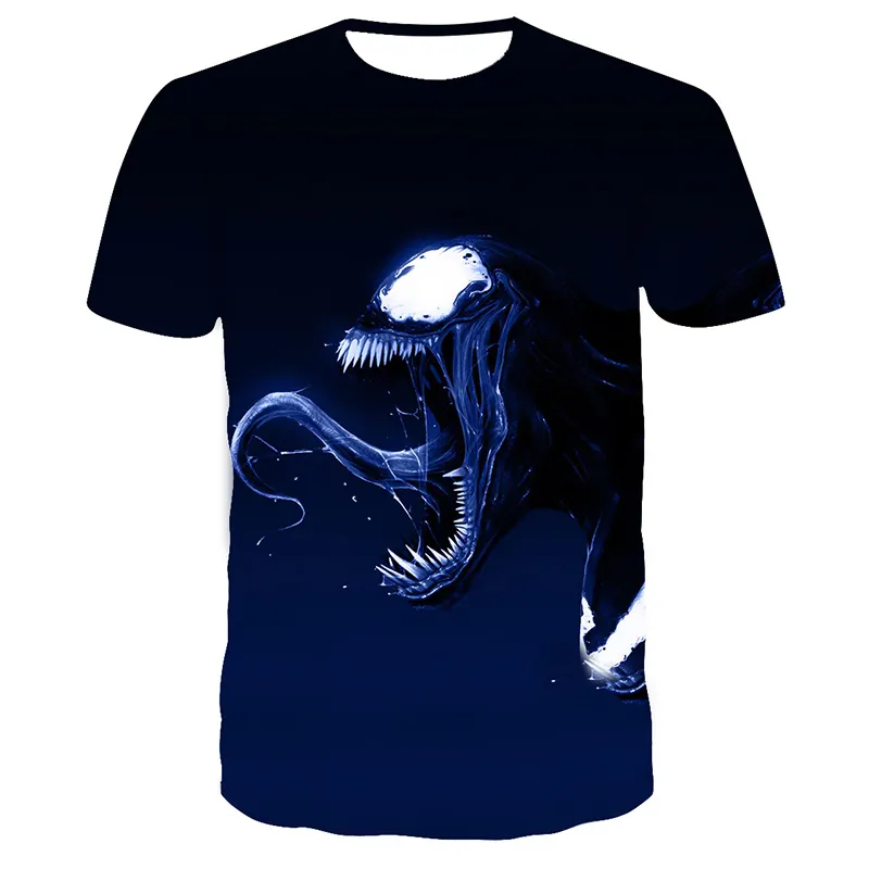 Venom Series Menの3D Printing T-shirt Summer Round Neck Short Sleeve Marvel Casual T-shirt Cool MenのCustom Tshirt