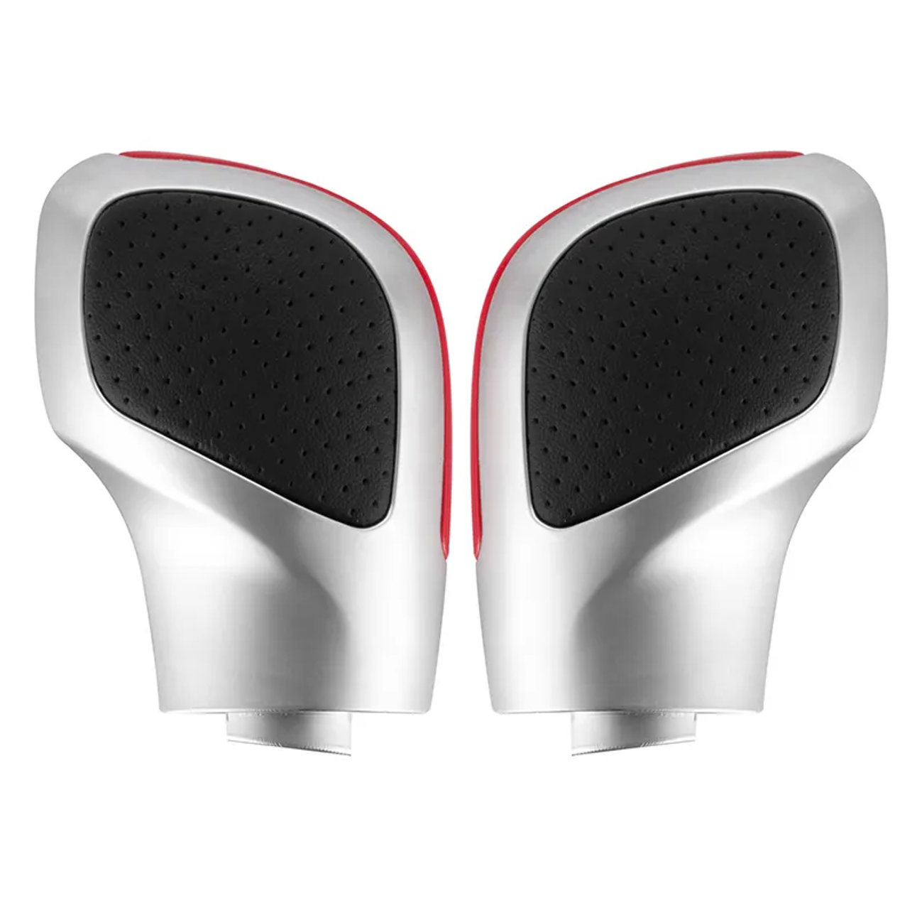 Agujeros rojos en el cuero.