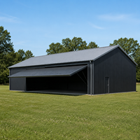 Bâtiment d'entrepôt à structure métallique facilement installable, grande porte de hangar, atelier métallique résistant aux intempéries, garage de stockage, abri
