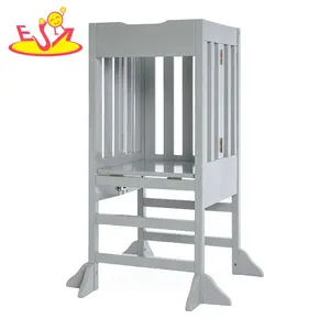 Ayudante de cocina Taburete de pie plegable Torre de aprendizaje de madera para niños W08G396