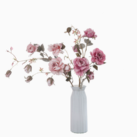 Fleur artificielle réaliste de style européen Dye Feiou Moon Rose, décoration d'intérieur, fleur artificielle murale pour mariage, centre de table du Nouvel An