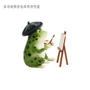 Statue en résine de grenouille artistique, cadeau personnalisé en résine, charmante décoration de table, figurine d'amphibien fantaisiste, cadeau idéal pour les peintres - Product Image 2
