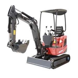 High Quality EVERUN ERE16 Pro 1600kg Smallest Mini Excavator With 180 Degrees Deflection Boom Diggers For Hot Sell