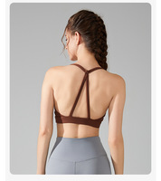Sujetador deportivo de Yoga con cuello en V sin costuras para mujer, ropa deportiva de gimnasio XXX XXL, sujetador elástico ligero y transpirable de cuatro vías, parte delantera superior