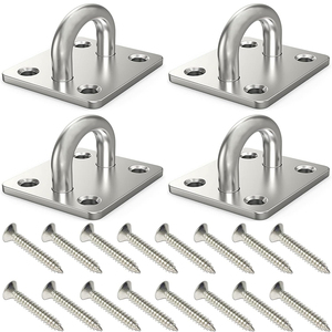 Plaque d'ancrage carrée en acier inoxydable 304 pour quincaillerie de rigging marin, fixation de bateau, boucle à œil fixe - Product Image 1