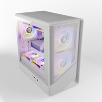 AntarcChill OEM Gaming Computer Case Micro ATX PC Case White Case & Towers Server Chassis Cabinet Pc With Tempered Glass