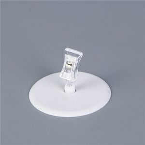 Support d'affichage en plastique transparent avec bras réglable, base blanche de 10 cm de diamètre, pratique pour les étagères de vente au détail - Product Image 4