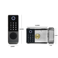Cerradura de Puerta Inteligente Tuya App Impermeable para Exterior y Portón con Wifi, Doble Lector de Huella Dactilar, Teclado Digital y Código Electrónico