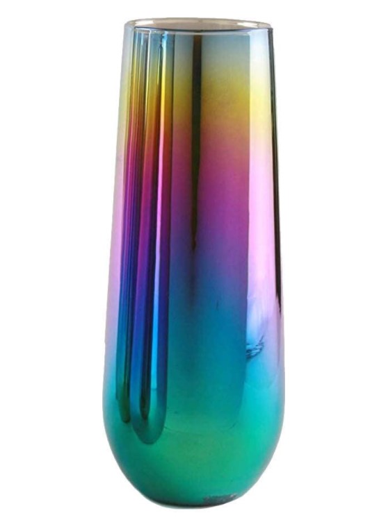 Fusion Luster Champagne Flutes Stemless Wine Glasses, Set of 4, Party Entertainment Dining Beverage Drinking Glassware