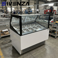 Vitrina para Helados SWENZA de 12 Recipientes, Congelador Comercial para Helados, Máquina Exhibidora