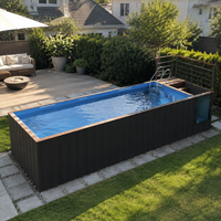 Piscine modulaire hors sol de luxe de 5,8 m avec terrasse pour jardin de villa