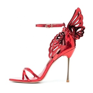 Sandales à talons aiguilles 3D avec ailes pour femmes, tendance mode, bride à la cheville, talons fins de 10 cm, chaussures d'été pour femmes - Product Image 2
