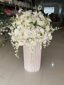 ดอกลิลลี่ประดิษฐ์ของหุบเขาดอกกุหลาบดอกไม้จัดงานแต่งงานลูกบอลดอกไม้ชิ้นกลางโต๊ะเชิงเทียนดอกไม้ - Product Image 6