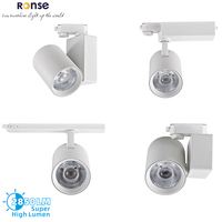 Système d'éclairage sur rail suspendu industriel RONSE Home Power, aluminium, DALI, 30W, spots LED COB pour magasin
