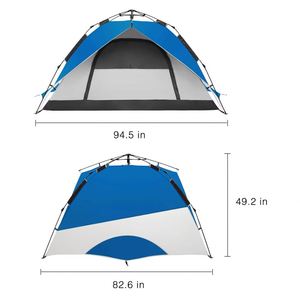 Tente de camping et de randonnée économique pour enfants, tente de jeu pour 2-4 personnes, imperméable, avec parois, Carpas - Product Image 2
