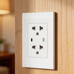 ผู้ผลิตเต้ารับไฟฟ้าแบบสองช่องของไทย เต้ารับไฟฟ้าแบบอเมริกันสองช่องสำหรับอเมริกาใต้ - Product Image 1