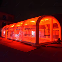 Carpa Inflable Personalizada con Luces LED, Carpa Portátil Grande para Fiestas, Bodas, Exposiciones, Estructura Exterior Inflable Transparente
