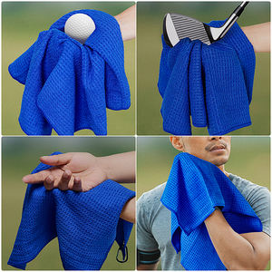 Serviette de golf en microfibre <span class=keywords><strong>avec</strong></span> pince à mousqueton Motif gaufré Crochet et boucle de fixation la serviette de nettoyage de golf pratique - Product Image 3