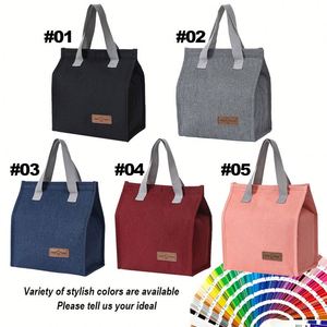 Sac de pique-nique isotherme personnalisable en tissu Oxford avec logo, sac à déjeuner portable vintage pour étudiants, design tendance, vente en gros - Product Image 2