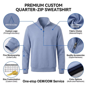 <span class=keywords><strong>Felpa</strong></span> da Uomo con Zip a Quarto, Stile Smart-Casual, Design Contemporaneo per Tutto l'Anno, Alta Qualità Sartoriale Personalizzata - Product Image 3