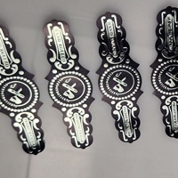 Autocollant de bague de cigare de luxe personnalisé avec logo en feuille d'or, impression UV thermosensible de haute qualité, marquage à chaud pour cigares