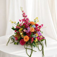 Boule de fleurs artificielles multicolores pour centre de table de mariage, fête d'anniversaire, événement extérieur, décoration de table