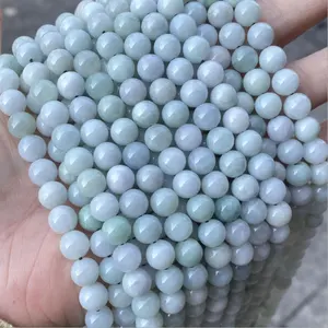 3/4/6/8/10mm AAA Top Grade Natural Burma Jade Round Loose Jade Beads Light Green Jadeite For DIY Bracelets Jewelry Making