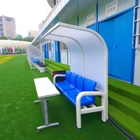 Siège de tribune pour terrain de football, banc de joueur, abri pour équipe de football avec couvre-pieds en caoutchouc et pare-soleil