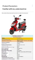Scooter Eléctrico de 64V Más Vendido en 2026 para Adultos, Hombres y Mujeres, Velocidad Máxima 45 km/h, Modelo Elektro Scooter, 1000w