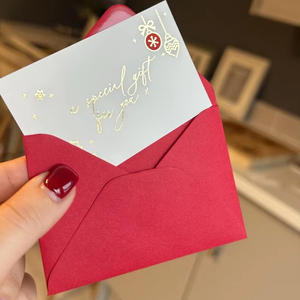 Bons cadeaux de Noël en feuille d'or Mini carte de vœux avec enveloppes pour la beauté et l'esthétique Cartes d'anniversaire de remerciement - Product Image 1