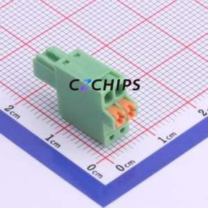 XY2500F-T-2.5-2P Plug-in Terminal Block P=2.5mm Connector ( Connector Type: Plug )( Construction: 1x2P )( Pitch: 2.5mm ) - Product Image 2