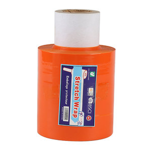 BULL Mini Stretch <b>Wrap</b> LLDPE Orange Color Moisture Proof Soft Hardness Transparent Film for Item Packaging Protection - Product Image 1