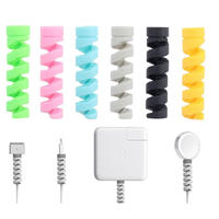 Protector de Cable de datos en espiral de silicona, pedido variado, Protector de Cable USB, cubierta organizadora para Cable de carga de iphone, envío gratis
