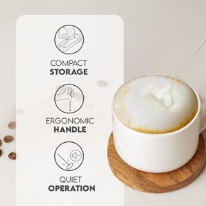 Espumador de Leche Eléctrico Portátil, Batidor de Café a Pilas, Mini Espumador de Leche de Acero Inoxidable - Product Image 6