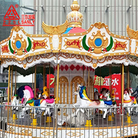 Manège de luxe pour enfants de parc d'attractions, 16 places, avec transmission par roulement, éclairage et musique