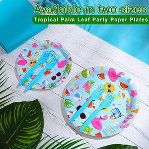 Juego de Fiesta Temática de Flamencos Modernos de 144 Piezas, Incluye 24 Platos y Vasos de Papel Tropicales, Cubiertos Desechables Rosas para Cumpleaños - Product Image 3
