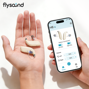 Appareils auditifs numériques sans fil Bluetooth RIC OTC à 50 canaux de la marque Flysound, avec réduction de bruit AI programmable - Product Image 1