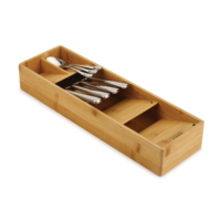 Organisateur de tiroir pour ustensiles de cuisine sur mesure, plateau de tiroir écologique, boîte de rangement pour couverts en bambou