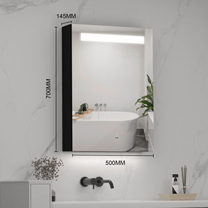 خزانة أدوية معلقة على الحائط مع مرآة مضادة للضباب وإضاءة LED قابلة للتعتيم ورف قابل للتعديل وباب واحد - Product Image 6