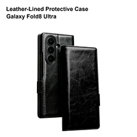 Étui portefeuille de luxe en cuir véritable pour Samsung Galaxy Z Fold 8 Ultra, avec rabat magnétique, fente pour cartes et fonction support